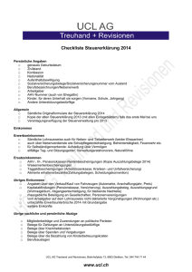 Checkliste Steuererklärung 2014
