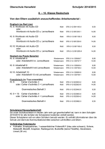 Oberschule Harsefeld Schuljahr 2014/2015 8. – 10. Klasse