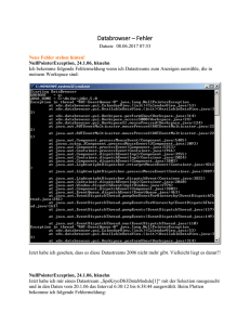 Databrowser – Fehler