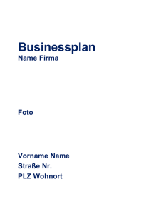 Vorlage Businessplan - WUEST Unternehmensberatung