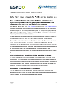 Esko führt neue integrierte Plattform für Marken ein