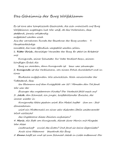 Das Geheimnis der Burg Wolfsklamm Es ist eine sehr komplizierte