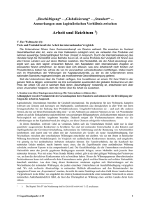 „Beschäftigung“ – „Globalisierung“ – „Standort“ Anmerkungen