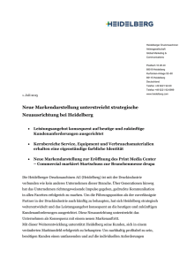 01.07.2015 - Pressemeldung - Heidelberger Druckmaschinen