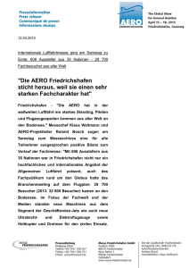 Die AERO Friedrichshafen sticht heraus, weil sie einen sehr starken