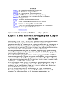 Kapitel I. Die absolute Bewegung der Körper im Raum - alt