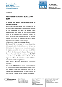 Aussteller-Stimmen zur AERO 2014