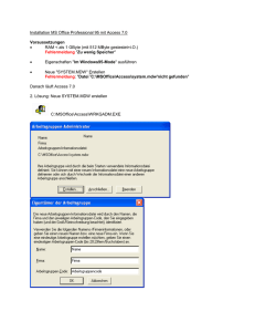 Installation MS Office Professional 95 mit Access 7.0