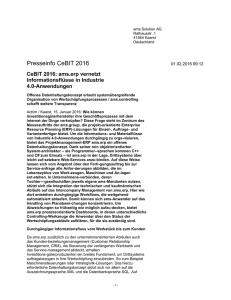 CeBIT 2016: ams.erp vernetzt Informationsflüsse in Industrie 4.0
