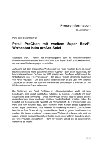 Persil ProClean mit zweitem Super Bowl®-Werbespot beim