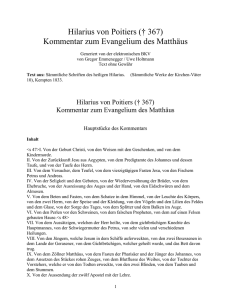 r1 pe1 s0 Hilarius von Poitiers († 367) Kommentar zum Evangelium