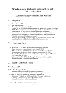 Grundlagen der deutschen Grammatik für DaF