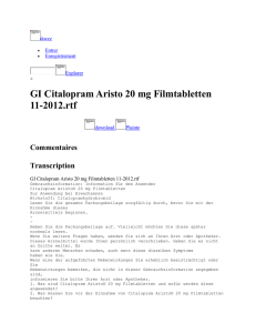 GI Citalopram Aristo 20 mg Filmtabletten 11-2012