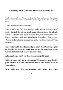 15. Sonntag nach Trinitatis, 04.09.2016 1.Petrus 5c-11