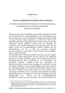 Von der Ungleichheit des globalen Naturverbrauchs