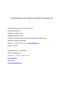 Praktikumsbericht zum Praktikum bei CSOFT International, Ltd.