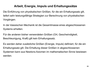 Arbeit, Energie, Impuls und Erhaltungssätze