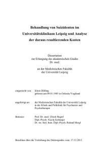 Behandlung von Suizidenten im Universitätsklinikum Leipzig und