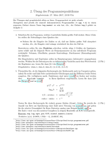 2.¨Ubung des Programmierpraktikums