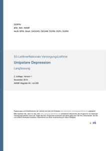 S3-Leitlinie/Nationale VersorgungsLeitlinie Unipolare