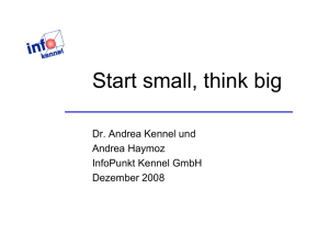 Start small, think big - InfoPunkt Kennel GmbH