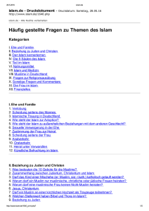 Häufig gestellte Fragen zu Themen des Islam
