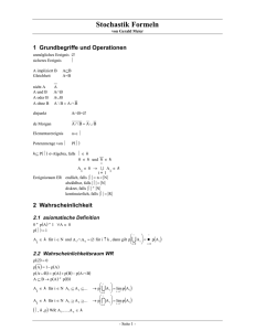 Stochastik Formeln