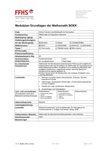 Online Einführung Mathematik