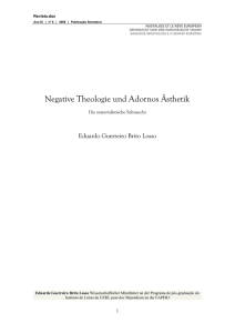 Negative Theologie und Adornos Ästhetik Die materialistische