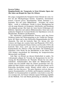 Hauptmerkmale der Tonsprache in Ernst Kreneks Opern der 20er