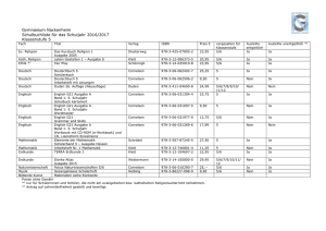 Gymnasium Nackenheim Schulbuchliste für das Schuljahr 2016