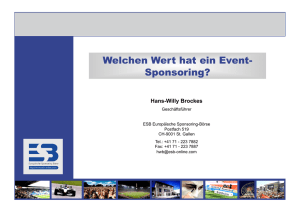 Welchen Wert hat ein Event- Sponsoring?