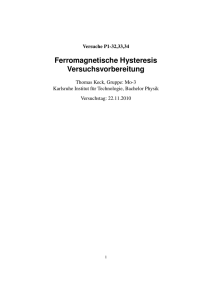 Ferromagnetische Hysteresis Versuchsvorbereitung