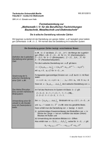 Formelsammlung zur „Mathematik I / II für die Beruflichen
