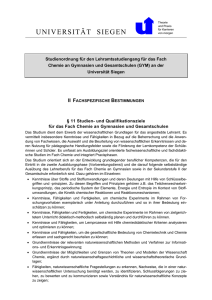 Studienordnung - Department Chemie und Biologie