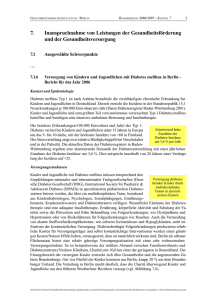 Versorgung von Kindern und Jugendlichen mit Diabetes mellitus in