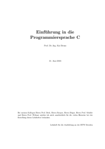 Einführung in die Programmiersprache C