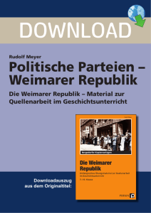 Politische Parteien – Weimarer Republik