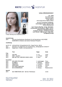 lena urzendowsky - Rietz Casting + Agentur