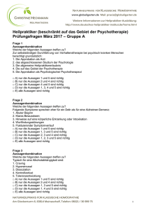 HPP (Psycho) Prüfungsfragen 03/2017