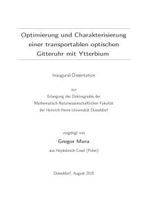 Optimierung und Charakterisierung einer transportablen optischen