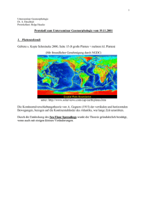Protokoll zum Unterseminar Geomorphologie vom