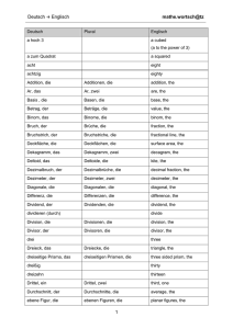 Deutsch → Englisch mathe.wortsch@tz 1 - Mathe