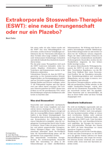Extrakorporale Stosswellen-Therapie (ESWT): eine neue