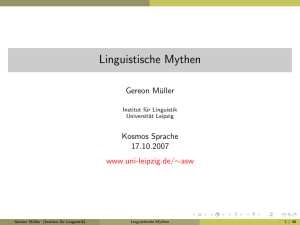 Linguistische Mythen - Universität Leipzig