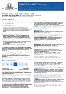 Wesentliche Anlegerinformationen Franklin Global High Income