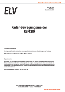Radar-Bewegungsmelder RBM 100
