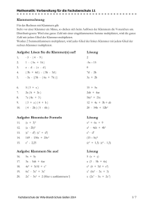 Vorbereitung Mathe 11