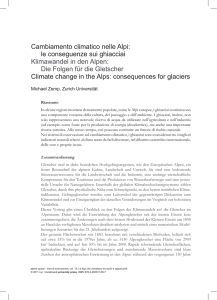 Cambiamento climatico nelle Alpi