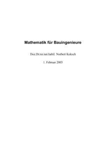 Mathematik für Bauingenieure